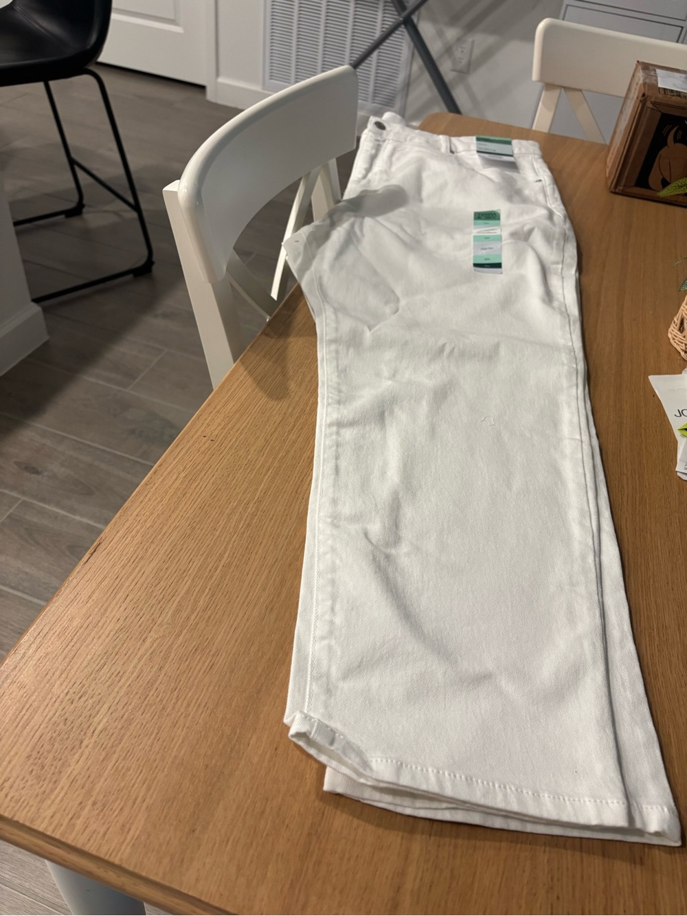 Terra & Sky Bright White High-Rise Straight Jeans
